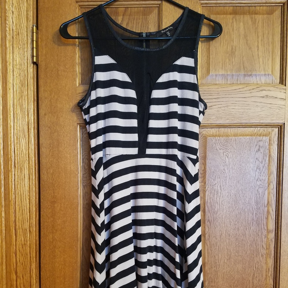 Black and white striped dress